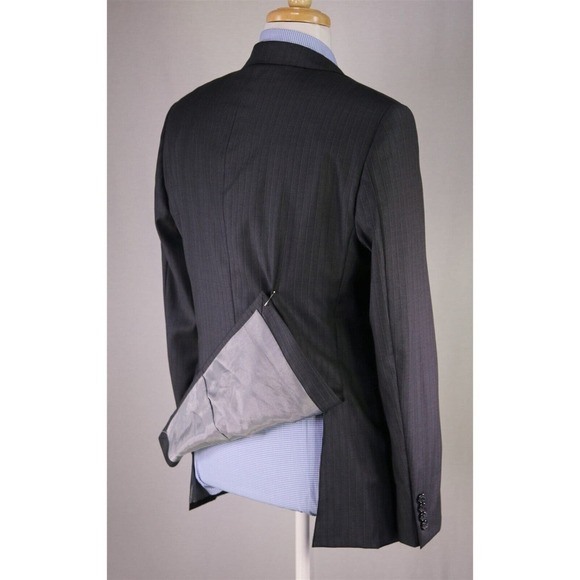 Hickey Freeman Roberto Current Model Gray Striped Suit Blazer Jacket 40R - Picture 7 of 9